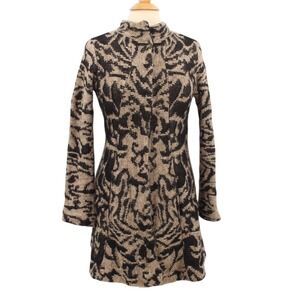 Anthropologie Field & Flower Sweater Jacket Size M Brown Wool Mohair Alpaca